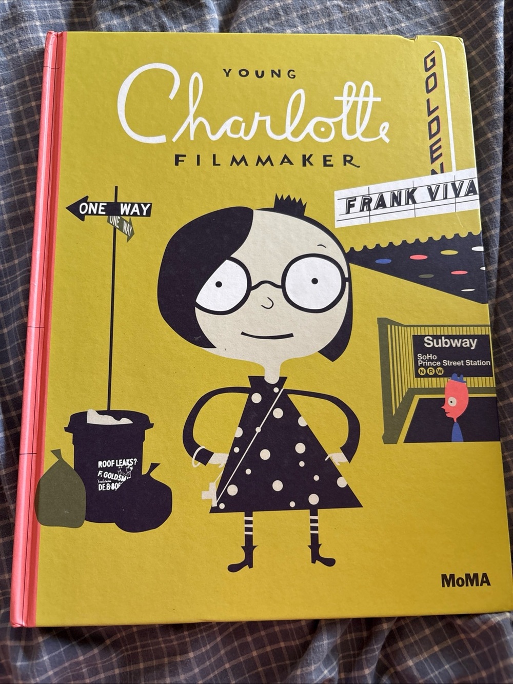 Moma Kids Yellow Book with Black Illustration and Pink Spine